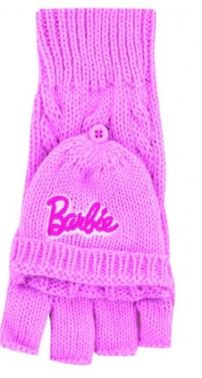 Guantes Tejidos Con Bordado Y Aplique Rosa Barbie