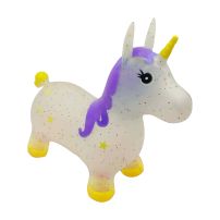 Unicornio Saltarin Inflable Transparente Con Estrellitas