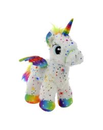 Peluche Unicornio Arcoiris Con Alas 