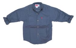 Camisa Manga Larga Gabardina Lisa Con Dos Bolsillo