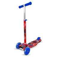 Monopatin 3 ruedas plegable spiderman con luces en las ruedas
