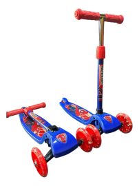 Monopatin 3 ruedas plegable spiderman con luces en las ruedas