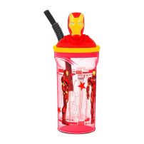 Vaso 360ml 3d Iron Man Con Sorbete