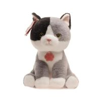 Peluche De Gato Sentado Con Collar 