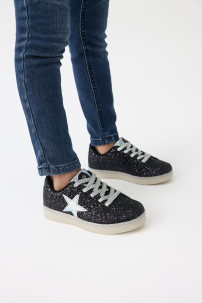 Zapatilla Glitter con Cordon y  Luz Led