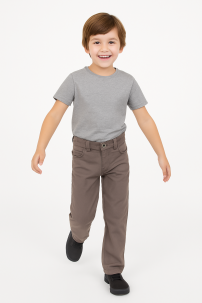 Pantalon Gabardina Con Cintura Elastizada