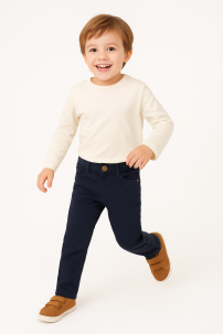 Pantalon Gabardina Con Cintura Regulable