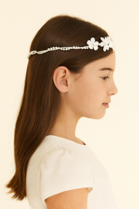 Corona de Perlas Flores y Moño