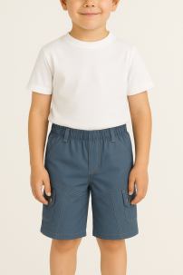 Bermuda Microfibra Con Cintura Elastizada Tipo Cargo