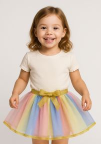 Tutu Doble Capa Liso Glitter Con Elástico