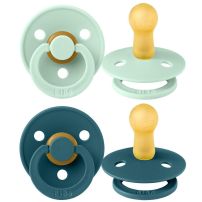 Chupete Bibs Colour Pacifier x 2 - Nordic Mint / Forest Lake - Tetina De Caucho Natural - Latex - 0-6 Meses