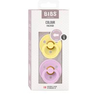 Chupete Bibs Colour Pacifier x 2 - Sunshine/Violet Sky - Tetina De Caucho Natural - Latex - 0-6 Meses