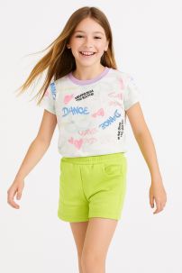 Conjunto De Algodon Remera Manga Corta y Short