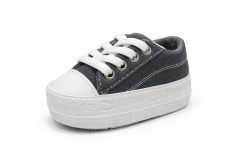 Zapatilla Lona Con Base Cordones Lisa
