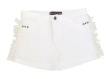 Short de gabardina con flecos y Tachas