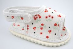 Sandalia floreada velcro con base