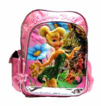 Mochila Campanita espalda zonas y vivos brillantes con estrellitas. Vestido de campanita de lentejuelas verdes