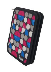 Cartuchera 2 pisos  de Tela Estampado Circulos