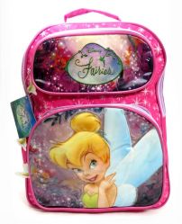 PRECIO PROMO - OUTLET POR TENER MANCHITAS EN CAMPANITA - Mochila espalda Disney Fairies - Campanita - 2 bolsillos vinilicos
