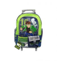 Mochila Ben 10 con carro jardin vivos plateados brillantes 30cm