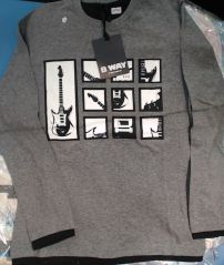 Remera Manga Larga Jersey Rod Estampado Guitarras