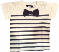 Remera Manga Corta Estampado Rayado