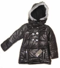 Tapado Nena con Capucha con Simil Piel 