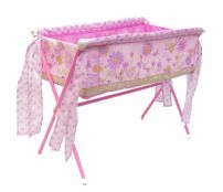 Cuna para Muñecas Catre pliega tipo tijera estampado flores