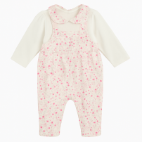 Jardinerito Algodon Con Manga Larga Estampado De Flores