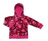 Campera de Plush con Capucha Estampada Floreada