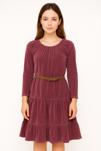 17396 Vestido plush manga larga