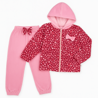 Conjunto Plush Campera Floreada y Pantalon