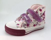 Bota Corderoy con Velcro Estampado Flores