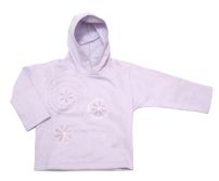 Buzo Frizado Estampado Flor con Capucha 