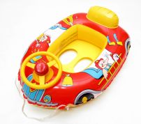 BABY BOAT Inflable Botecito con Volante Decorado Con BOCINA 9-24 MESES, MAX 13 kg