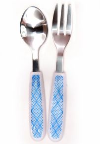 Set de Cubiertos - Cuchara y Tenedor de Acero Inoxidable - Para bebes