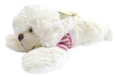 Oso de Peluche Acostado con Remera Rayado sin Sonido