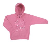 Buzo Frizado Estampado Flores y Brillo con Capucha