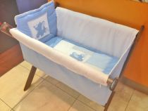 Catre de Dormir Ya Naci Acrocel Bordado Patchwork Elefante Elefantito Celeste Azul