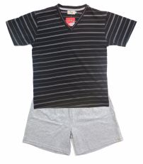 Pijama Verano Remera Manga Corta Rayada con Short