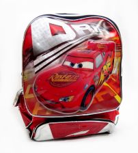  mochila cars  grande espalda con rayo mc queen en relieve fondo dice drift borde plateado