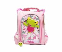 Mochila lunchera lonchera Sapo Pepe chica jardin pepe o pepa con dibujo vinilico en relieve al frente