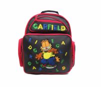 mochila de Espalda garfield con dibujo y letras bordada colores vivos