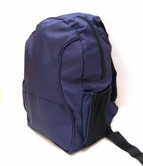 Mochila Azul marino espalda Lisa bolsillos laterales en tela microperforada bolsillo frontal 