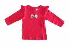 Remera Manga Larga con Moño Dorado