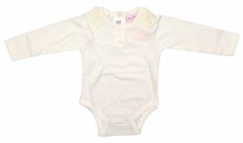 Body Manga Larga Liso Con Broderie 