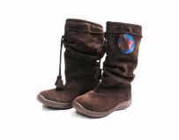 Bota Gamuza Arrugada Con Fleco