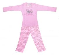 Pijama Nena / Varon  Mangas Lagas / Piernas Largas - Bordado - Pantalon de Viyela a cuadros