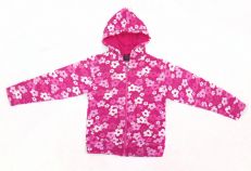 Campera de Algodon Nena de Friza con Capucha Estampada Floreada 