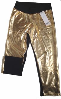 Calza de modal combinada negro y dorado